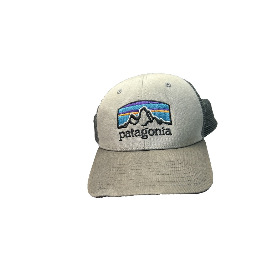 Patagonia Trucker Hat Gray‎ Mesh Back Logo Cap Adjustable One Size Outdoors